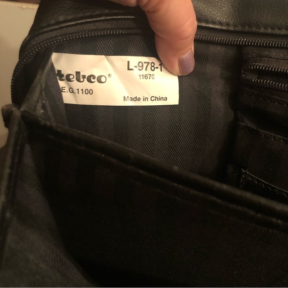 Stebco Leather Briefcase/ Computer Bag Black Handles and Shoulder Strap - Picture 4 of 9